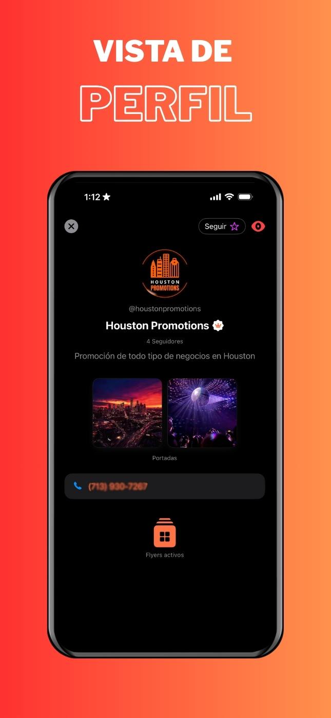 Perfil de negocio en FlyerView